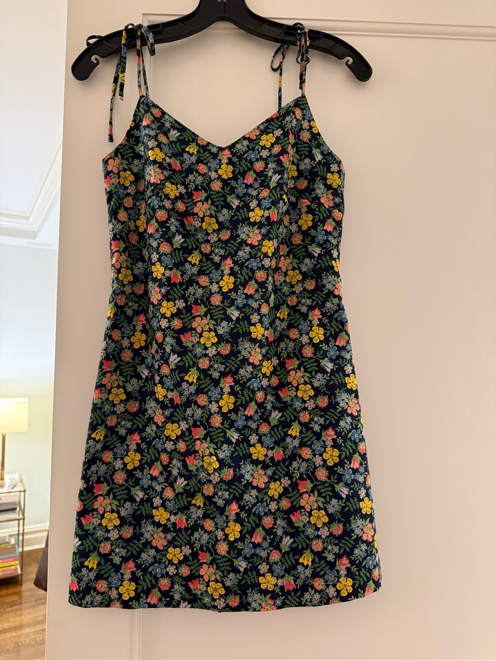 Floral Tie-Strap Slip Mini Dress